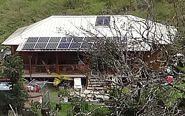 Roof covered with solar panels